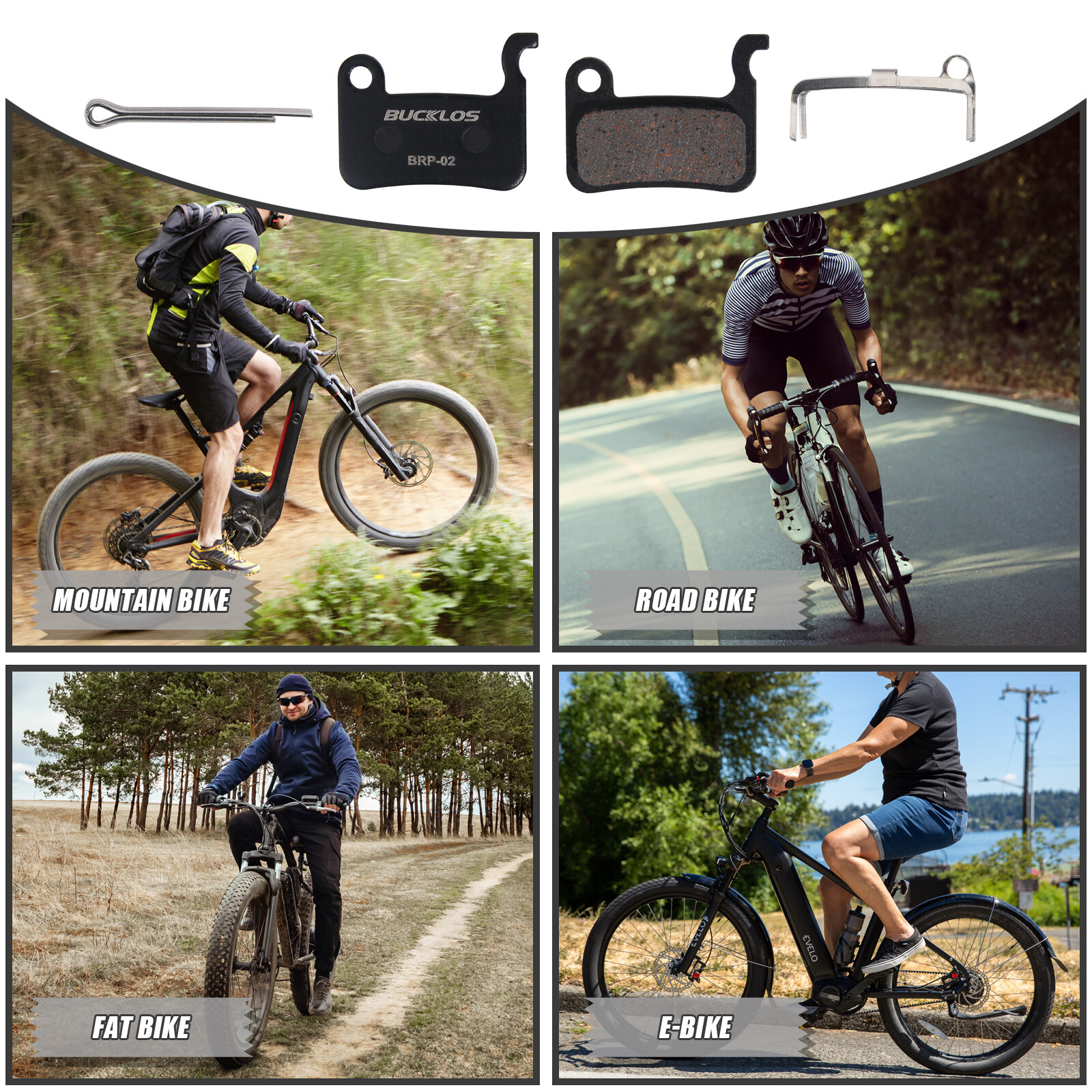 4 pairs MTB Semi-metallic Disc Brake Pads for Shimano M06 M07Ti A01S ZOOM M800