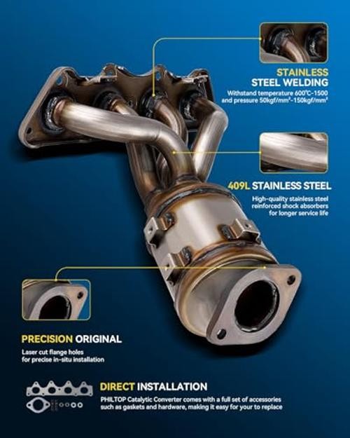 Catalytic Converter Kit W/Gasket Fit For Kia, Hyundai 2012-2019 Soul 2012-2019