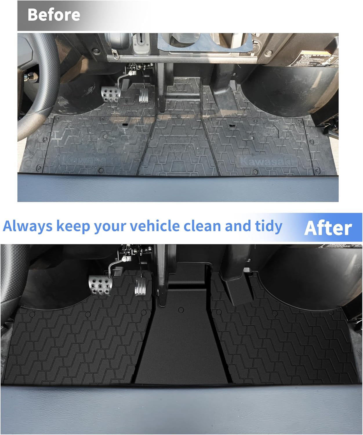 Front Floor Mats Set Kawasaki Mule PRO DX DXT FX FXR FXT 2015-2025 TPE Liner