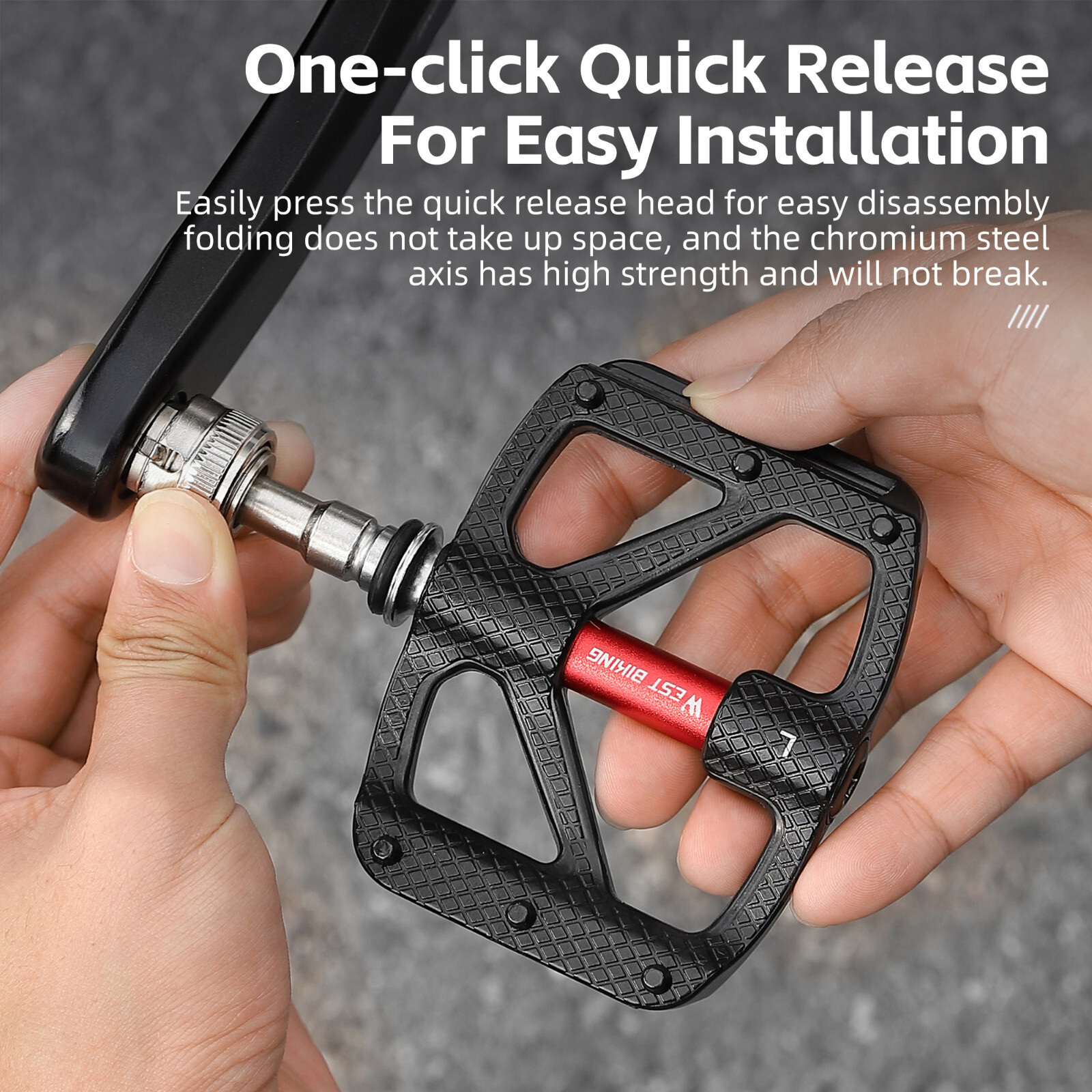 WEST BIKING Bike Pedals Quick Release CNC Seal Bearing 3 Bearings Pedals a Pair