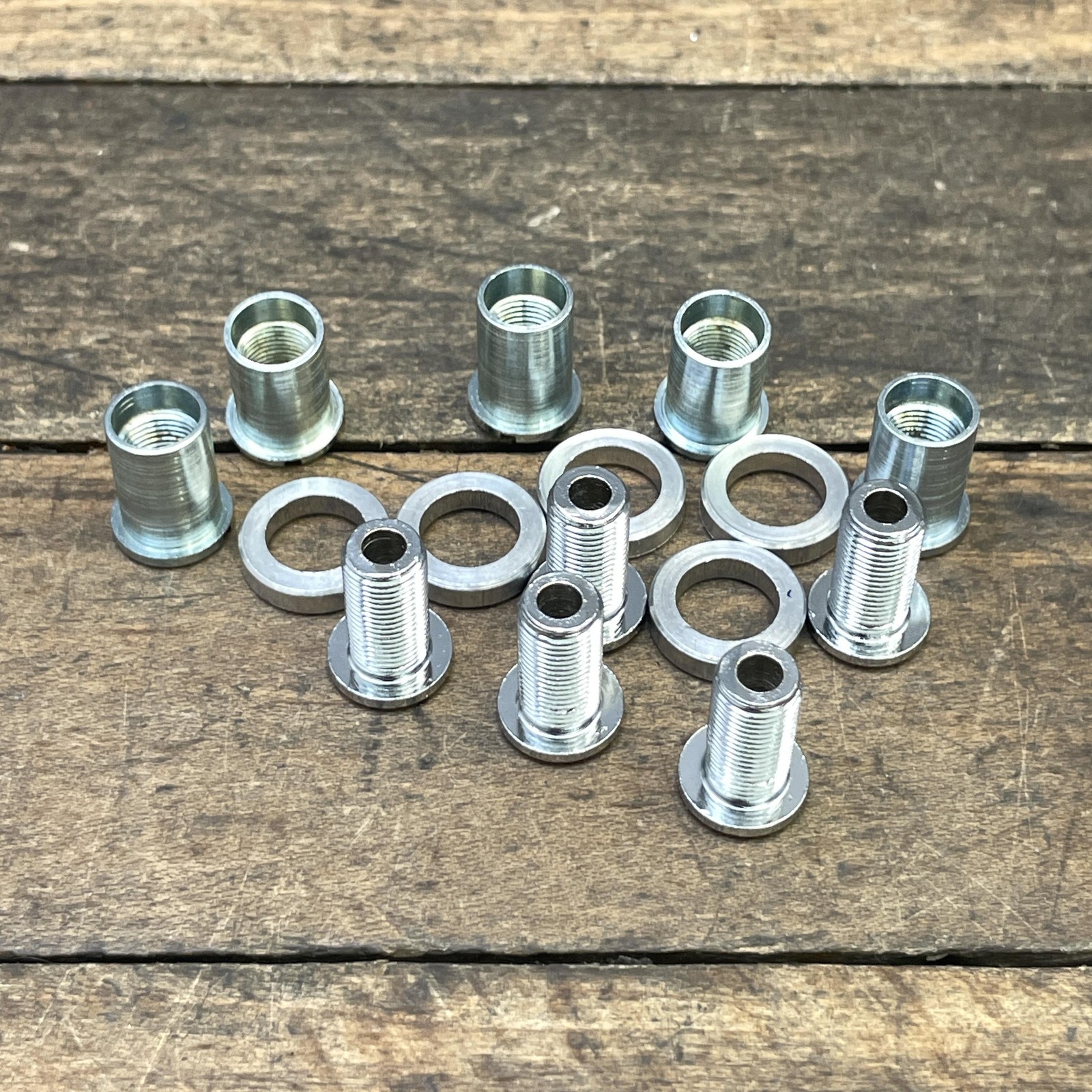 Vintage Sugino Triple Chainring Bolts NOS Long Nuts Washers Set 5pc Japan