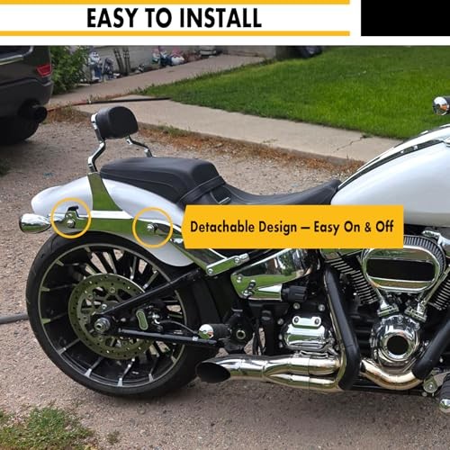 Detachable Hardware Backrest Sissy Bar Upright Gloss Black+Docking Kit
