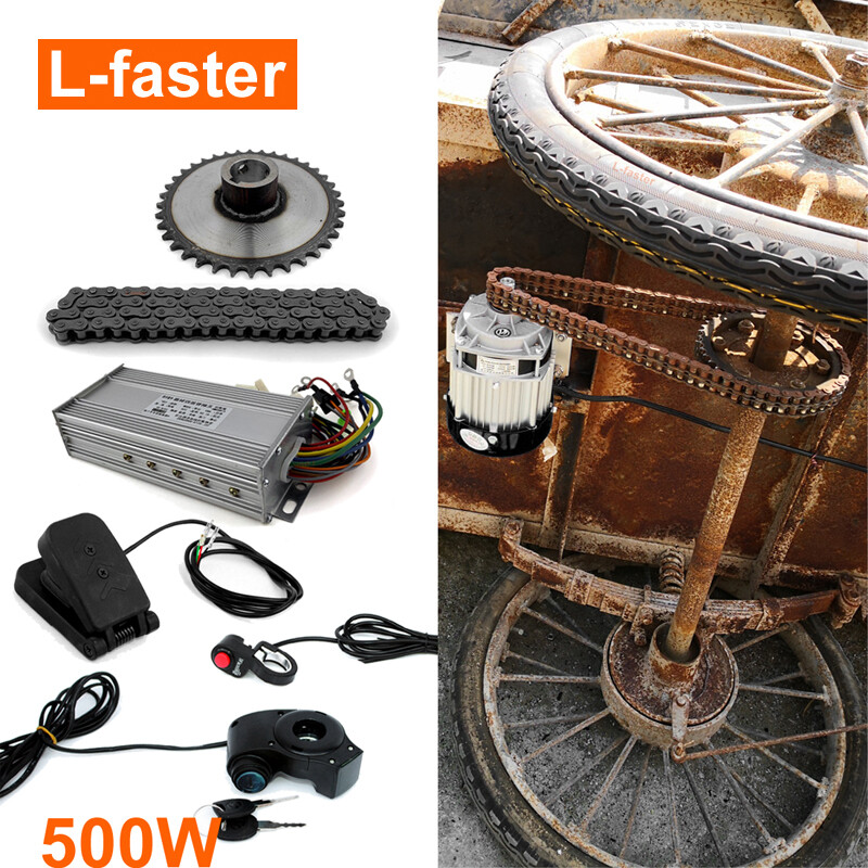 Fixed Chain Wheel 48V 500W Electric Freight Bike Engine Kit Loading Weight 250kg