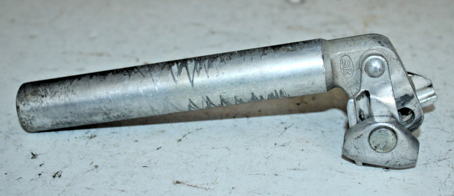 SR Custom Seatpost Seat Tube 200/27.2mm 30mm Offset Silver Adjustable Lean VTG ~