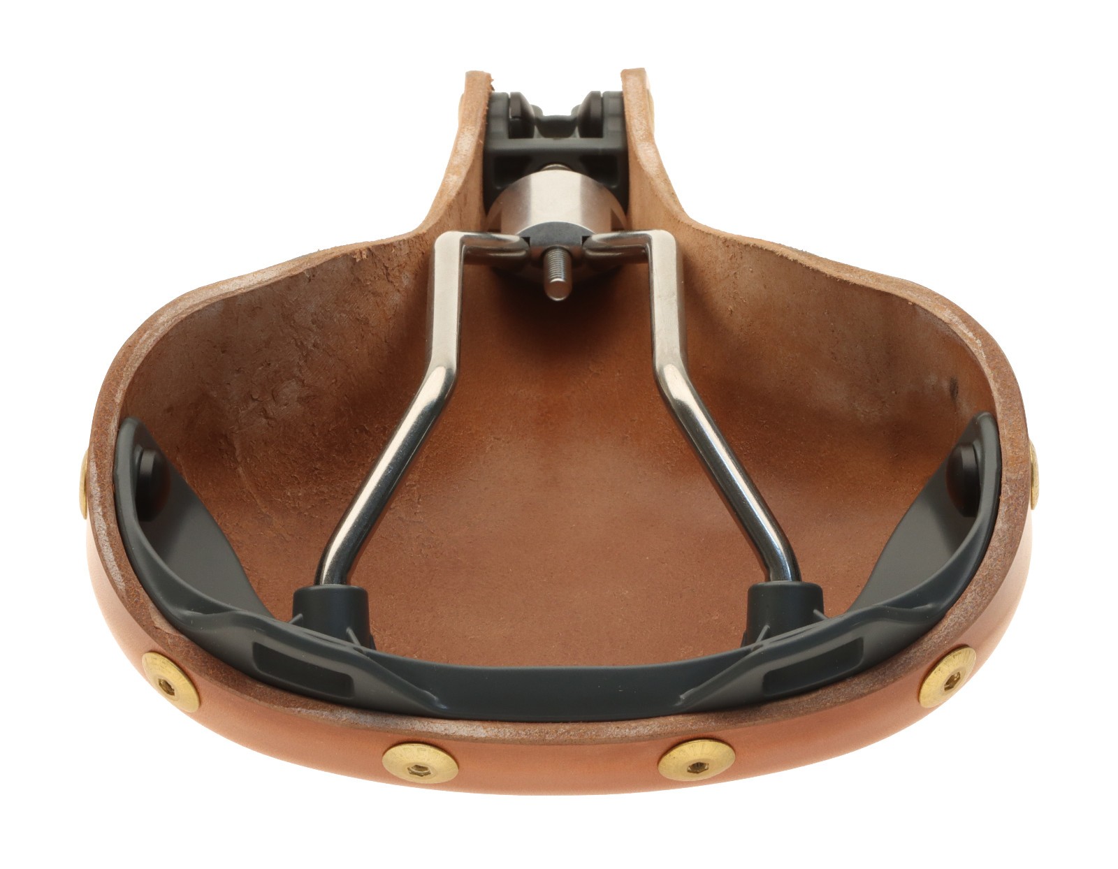 Gilles Berthoud Mente Saddle Steel Rails Hard Leather Cover Natural NEW NOS NIB