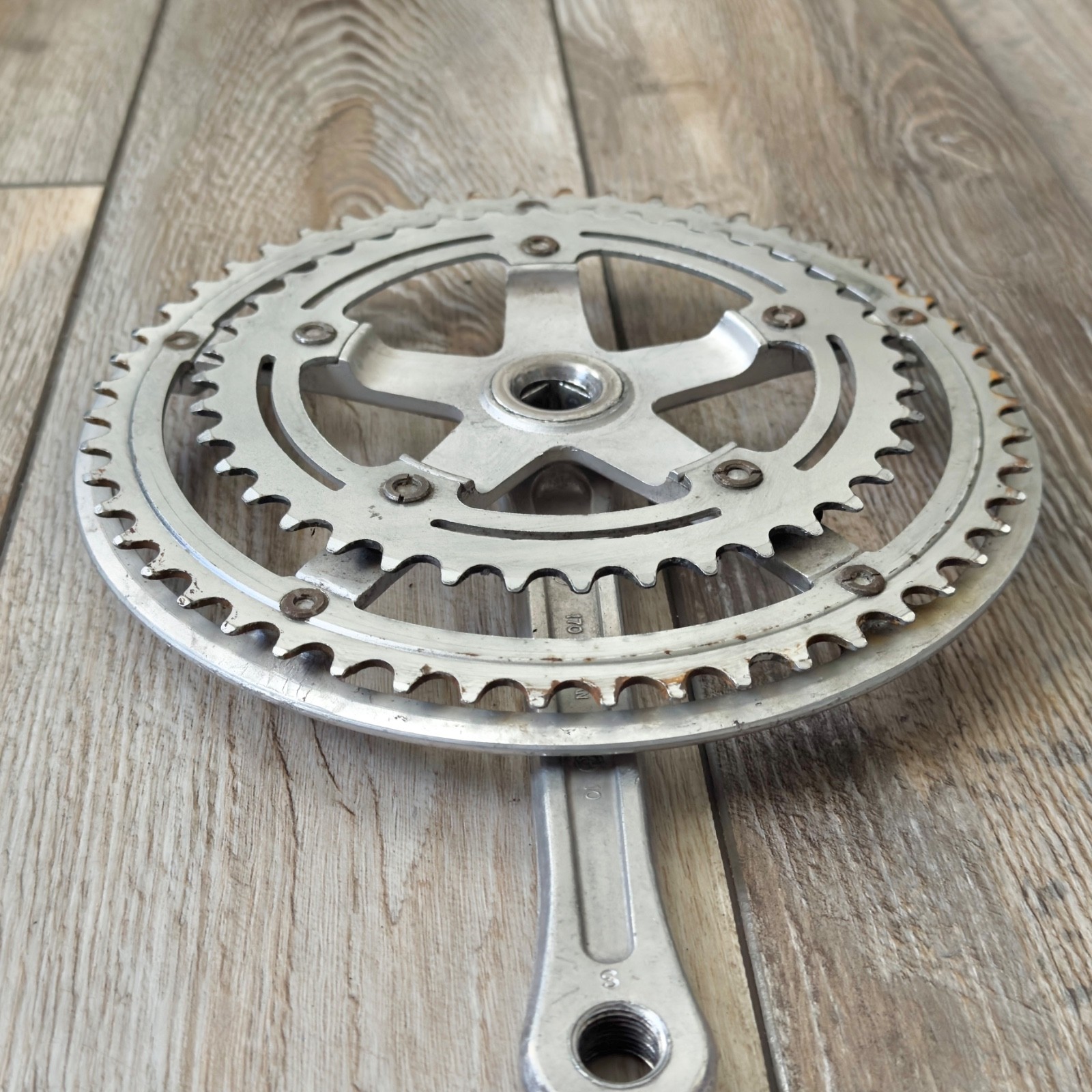 Vintage 1980 SR Silstar 170mm Double Crankset 52/40T Square Taper Read