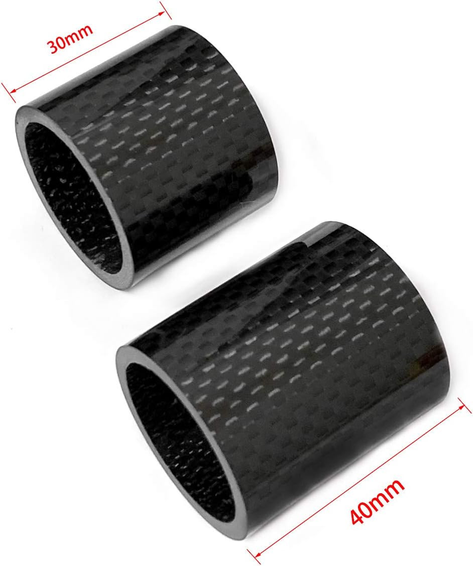 Bike Carbon Fiber Headset Spacer Set, 1-1/8 Inch, 30mm/40mm for Bicycles