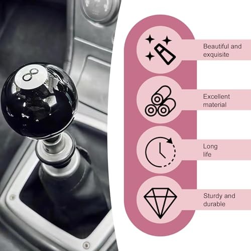 WZP Shift Knob Manual Gear, 8 Ball Round Shift Knob, Acrylic 5 6 Speed Shifter