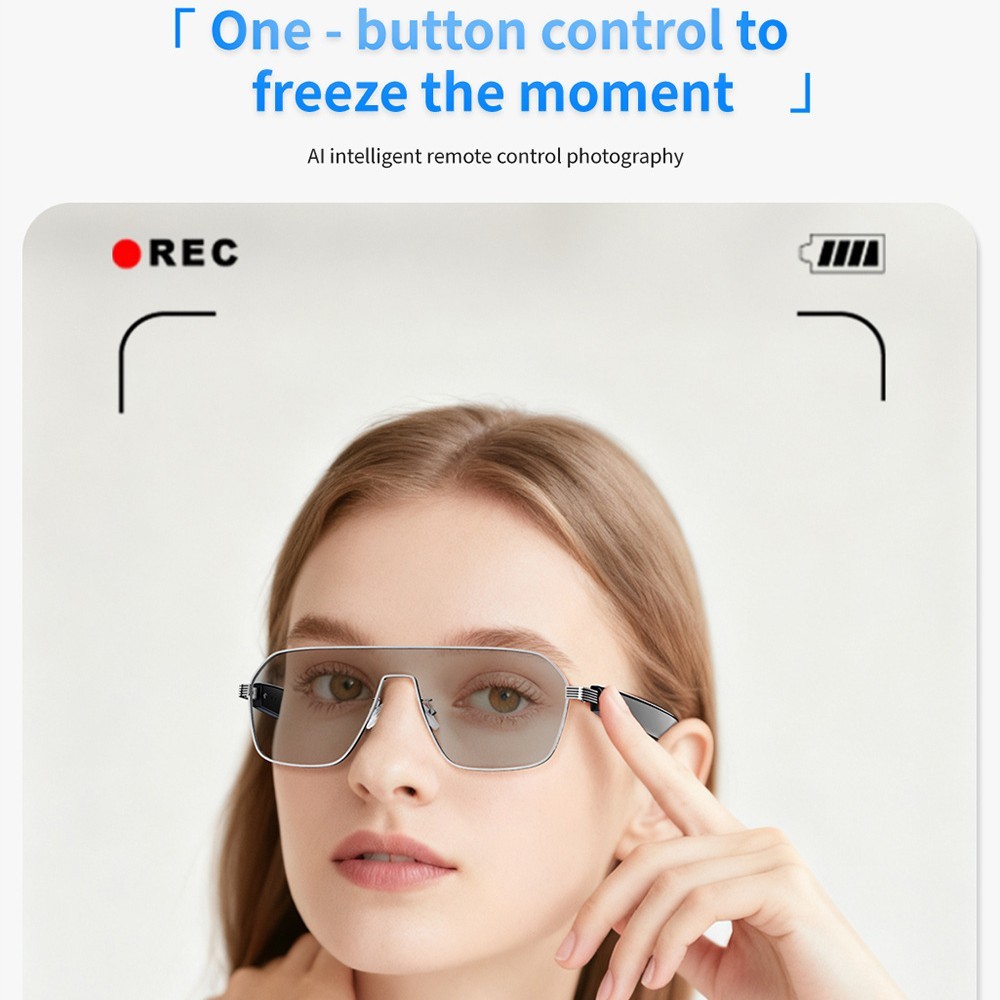 2026 AI Smart Glasses for Men&Women Bluetooth Open-Ear Speakers for Music Call