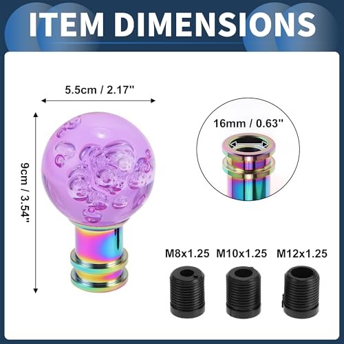 Car Shift Knob, 9cm Universal for Automatic and Manual Vehicle Gear Purple