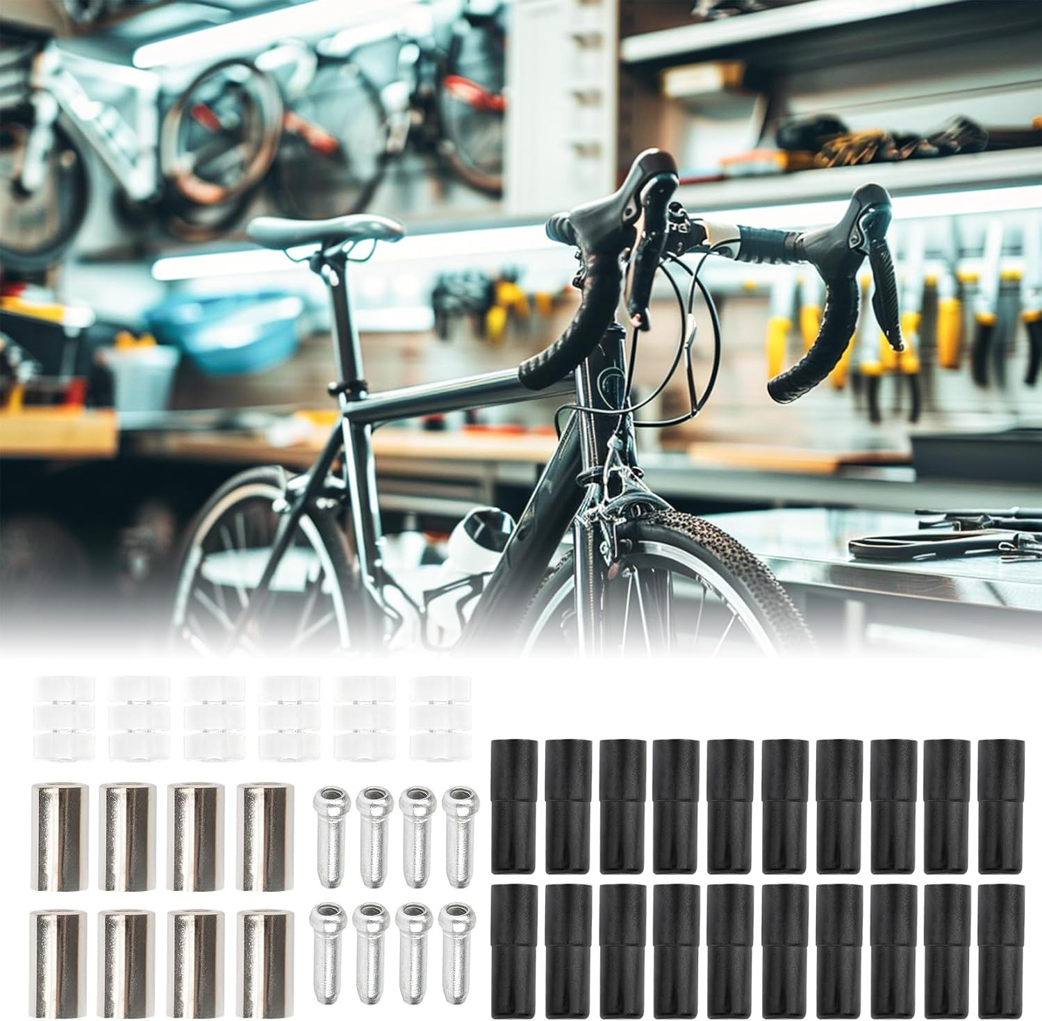 Bike Brake Cable Kit – Universal Bike Shifter Cable and Housing Bicycle Brakes C