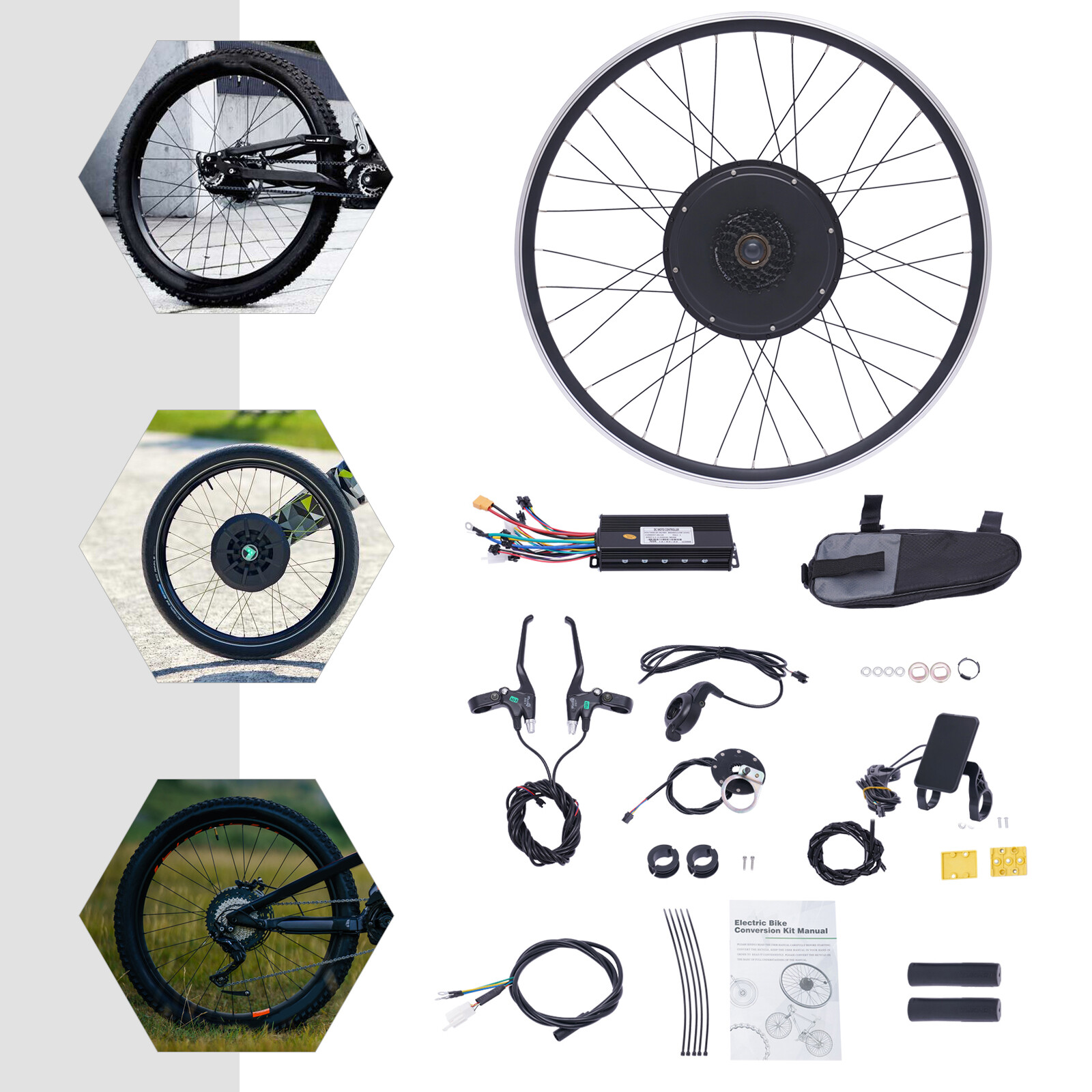 700C 28″/29» 1000W LCD Electric Bicycle Motor Conversion Kit Ebike Rear Wheel
