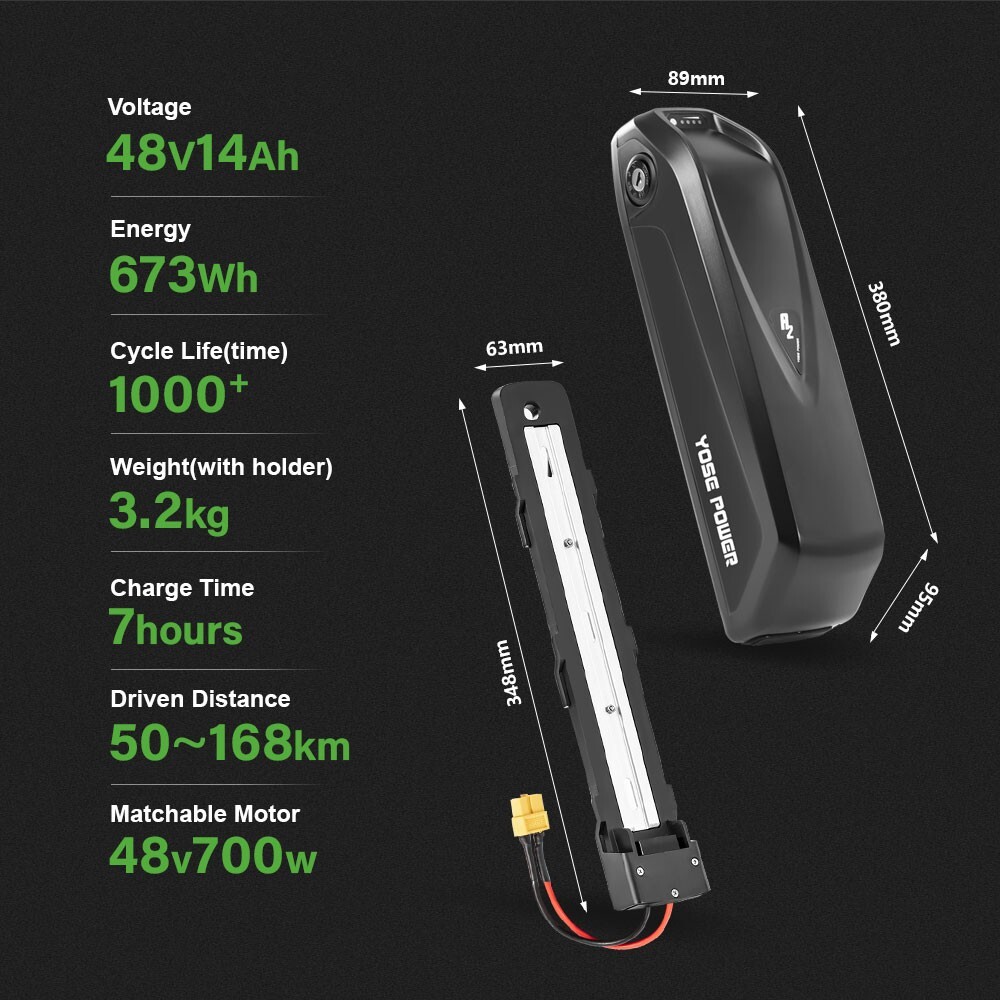 48V 14Ah Lithium Ebike Battery 48V RAD POWER Battery Rad External Battery Pack