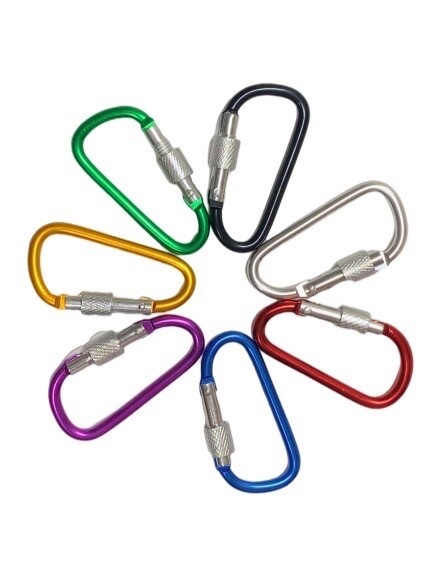 (5 PACK) 3″ HOOKS Aluminum Light Snap Carabiner D-Ring Clip Hiking Camping mini