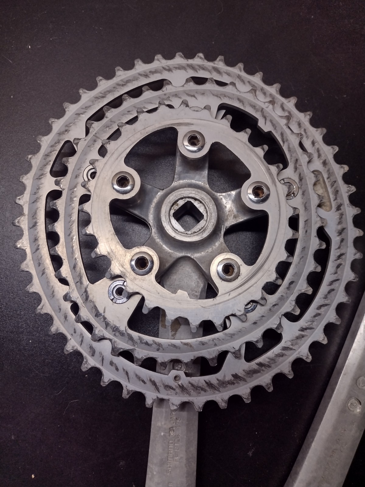 Shimano FC-B124 Biopace Triple Mountain Bike 175 Cranks Crankset Silver 110BCD