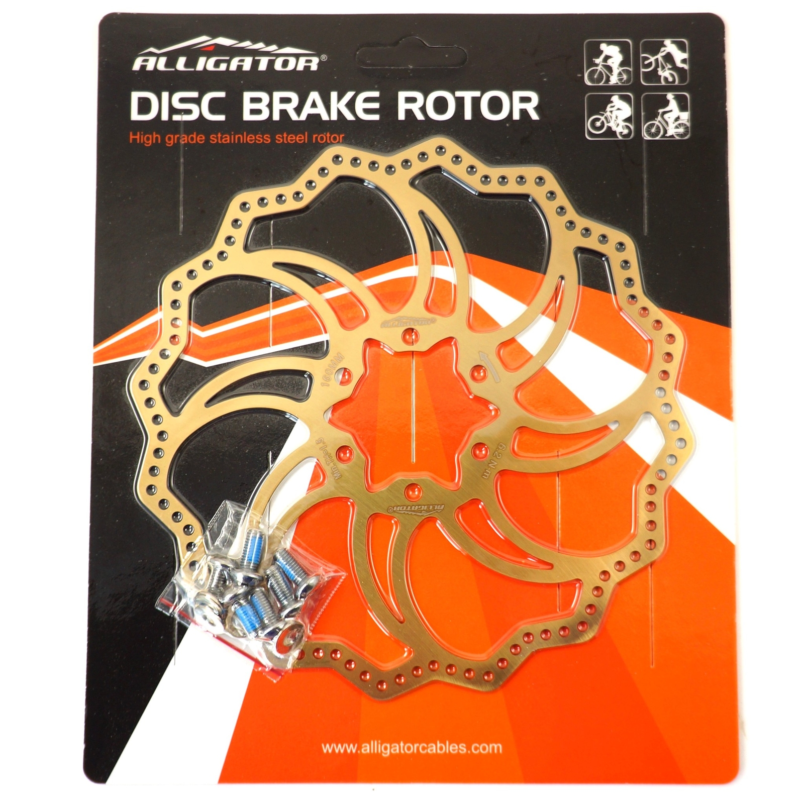 ALLIGATOR Starlite MTB Road Bike Disc Brake Rotor 160/180/203mm – Ti Gold