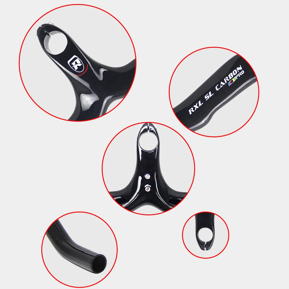 Carbon Road Bicycle Integrated Handlebar Internal Routing Drop Bar 400/420/440mm