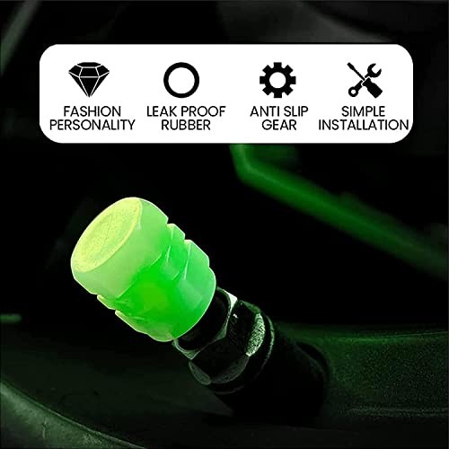 20Pcs Fluorescent Tire Valve Caps, 2026 Glow in the Dark Tire Valve 20Pcs Green