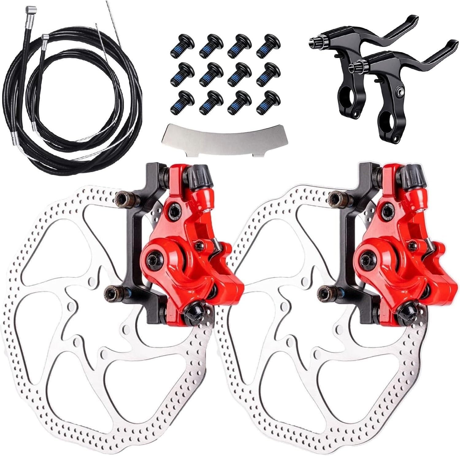 Bike Disc Brake Kit,Bike Front and Back Disc Brake Kit-Calipers,2 Pcs Stainless