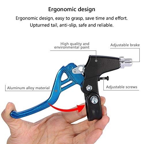 DISIWENE 1 Pair Bicycle Brake Lever, V-Brake Handlebar Aluminium Alloy Blue