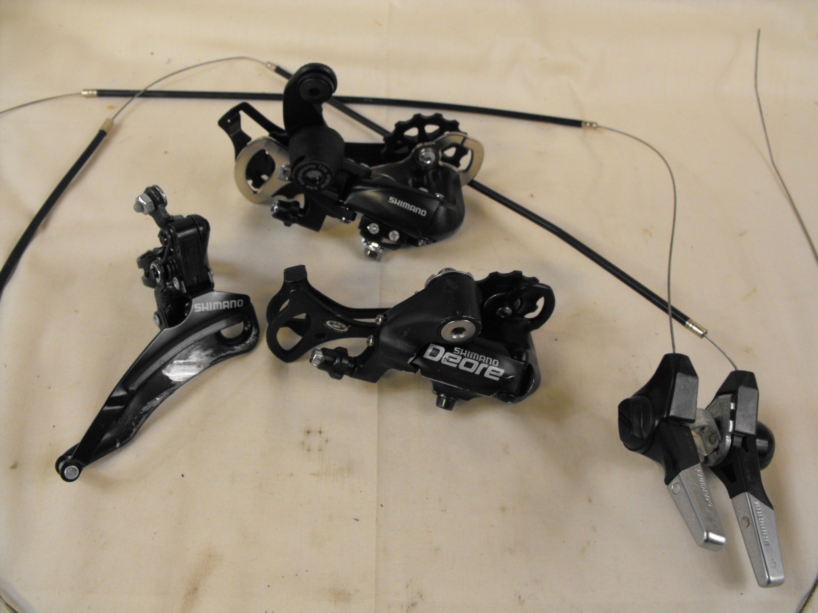 Shimano Derailer Sets – 2 Rear, 1 Front and 1 Shifter – Unknown Cond. For Parts