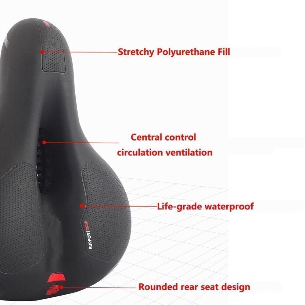 2Pack Wide Big Bum Bike Bicycle Saddle Seat Gel Cushion Sporty Soft Comfort Pad
