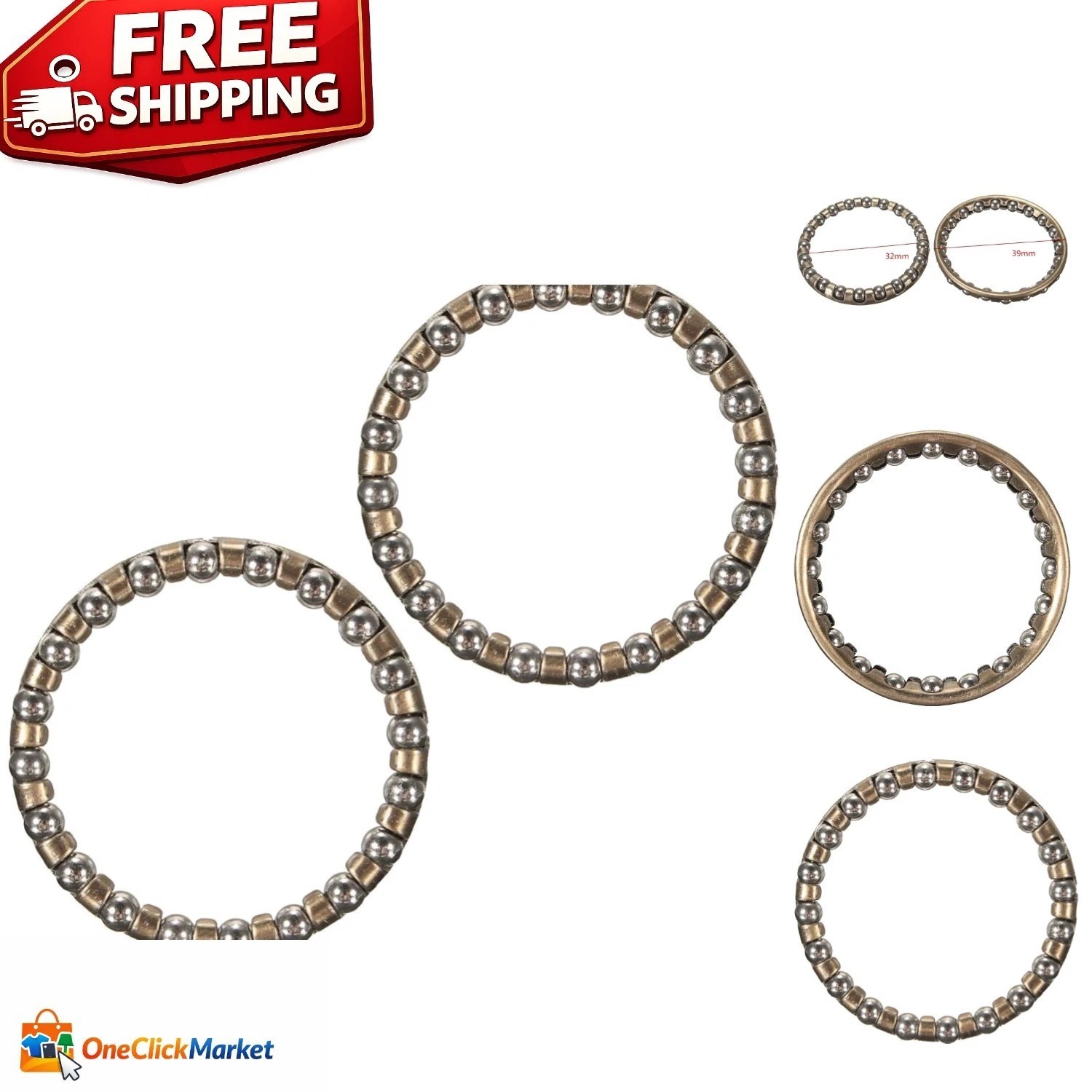 Precision 1 1/8″ Caged Ball Bearings – 2 Pieces for Ultimate Bike Performance