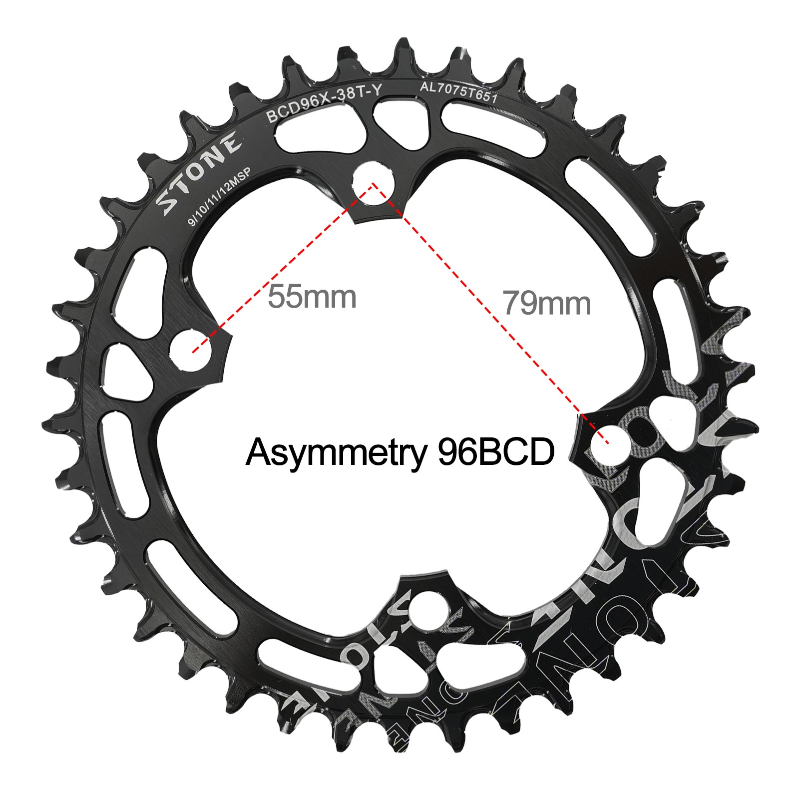 Stone Chainring 96 BCD Round Oval for M7000 M8000 M9000 M9020 MTB Bike 30T – 48T