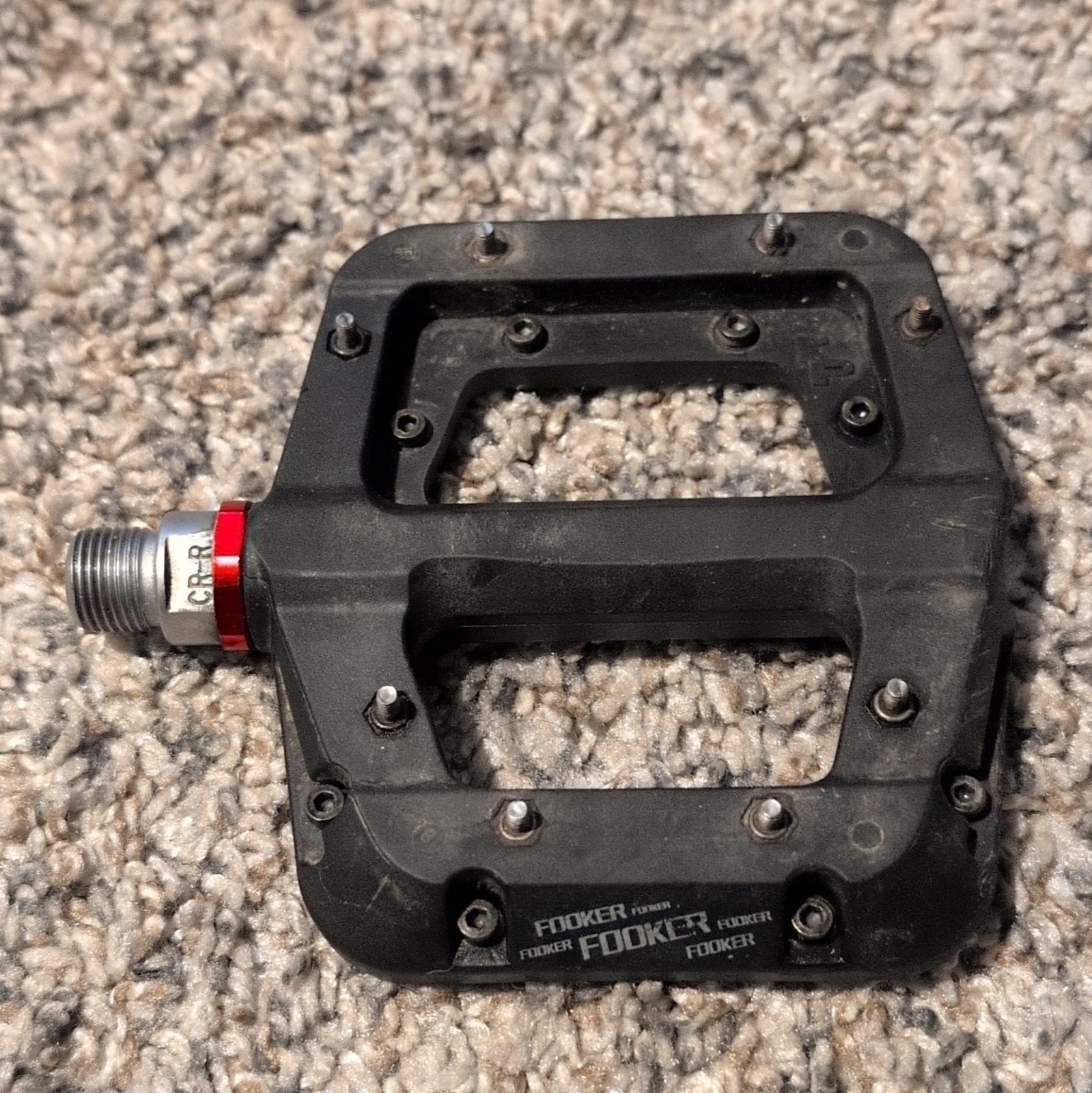 FOOKER Black Composite Flat/Platform Bike Pedals Pair 9/16 in Axle