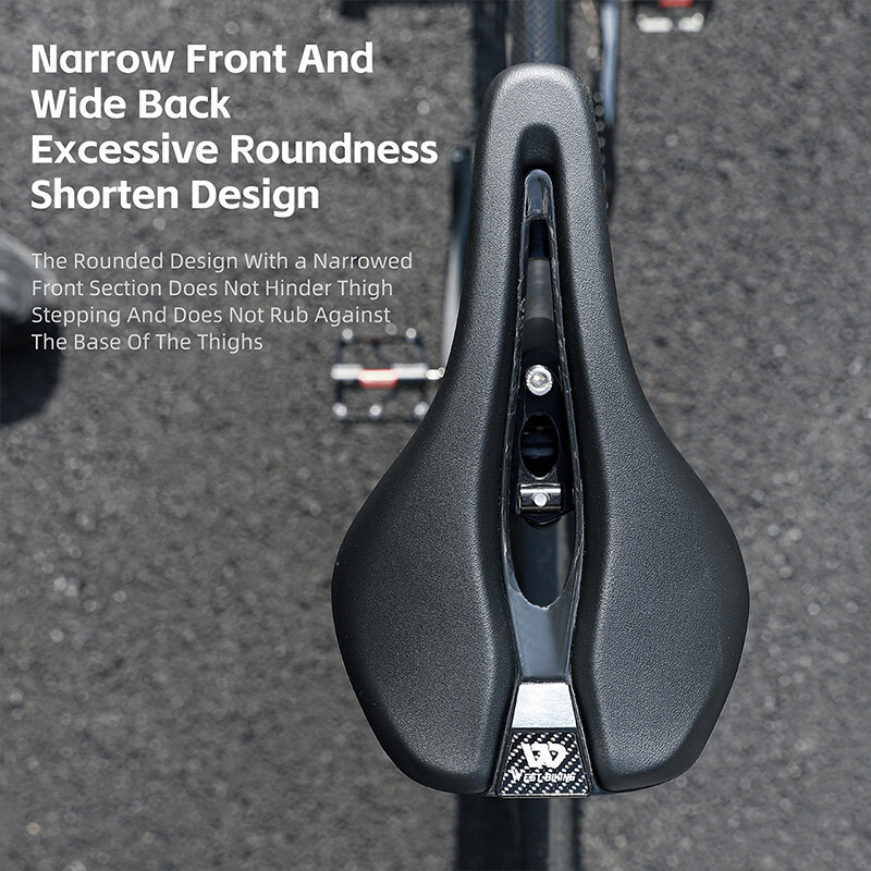 WEST BIKING PU Leather Carbon Fiber Bike Saddle T700 Hollow Bicycle Saddle