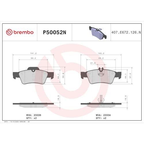 P50052N Premium Ceramic Rear Disc Brake Pad Set MERCEDES-BENZ/MERCEDES-BENZ