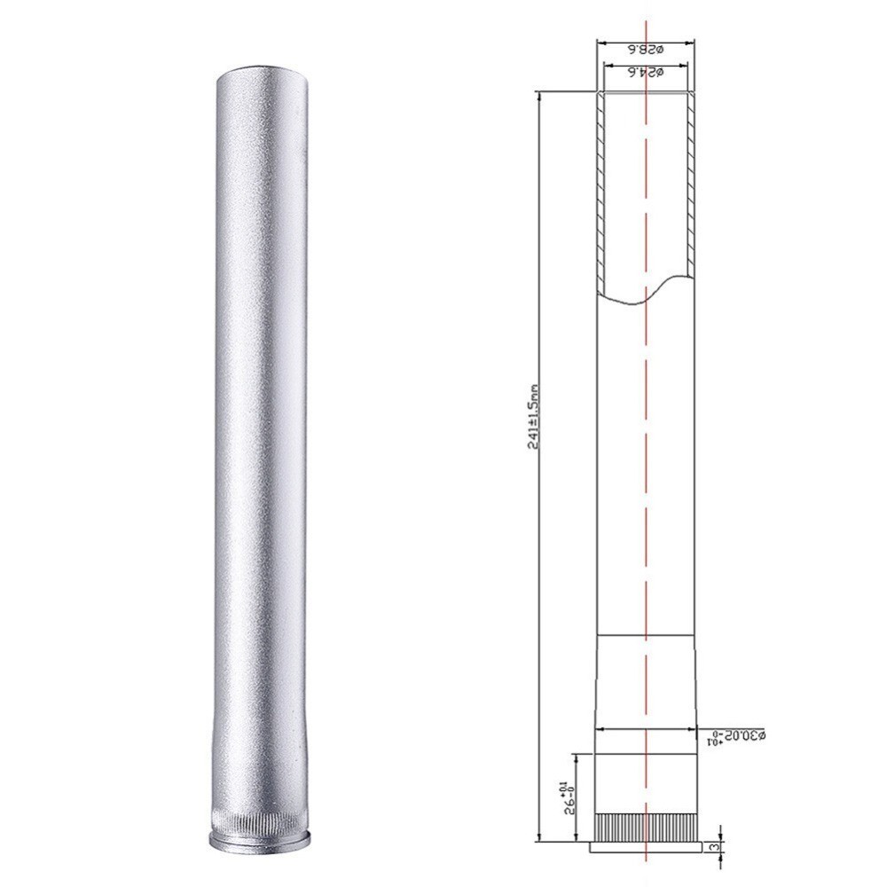 Bicycle Front Fork Head Tube MTB Mountain Bike Cone Steerer Tube 28.6*30*240mm
