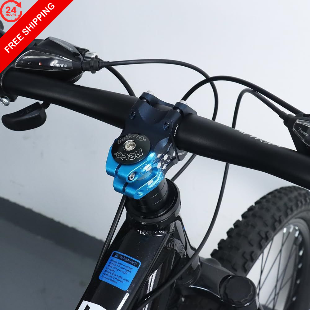 CYSKY Bike Stem 31.8 50mm MTB CNC Precision x 50mm, Black & Blue