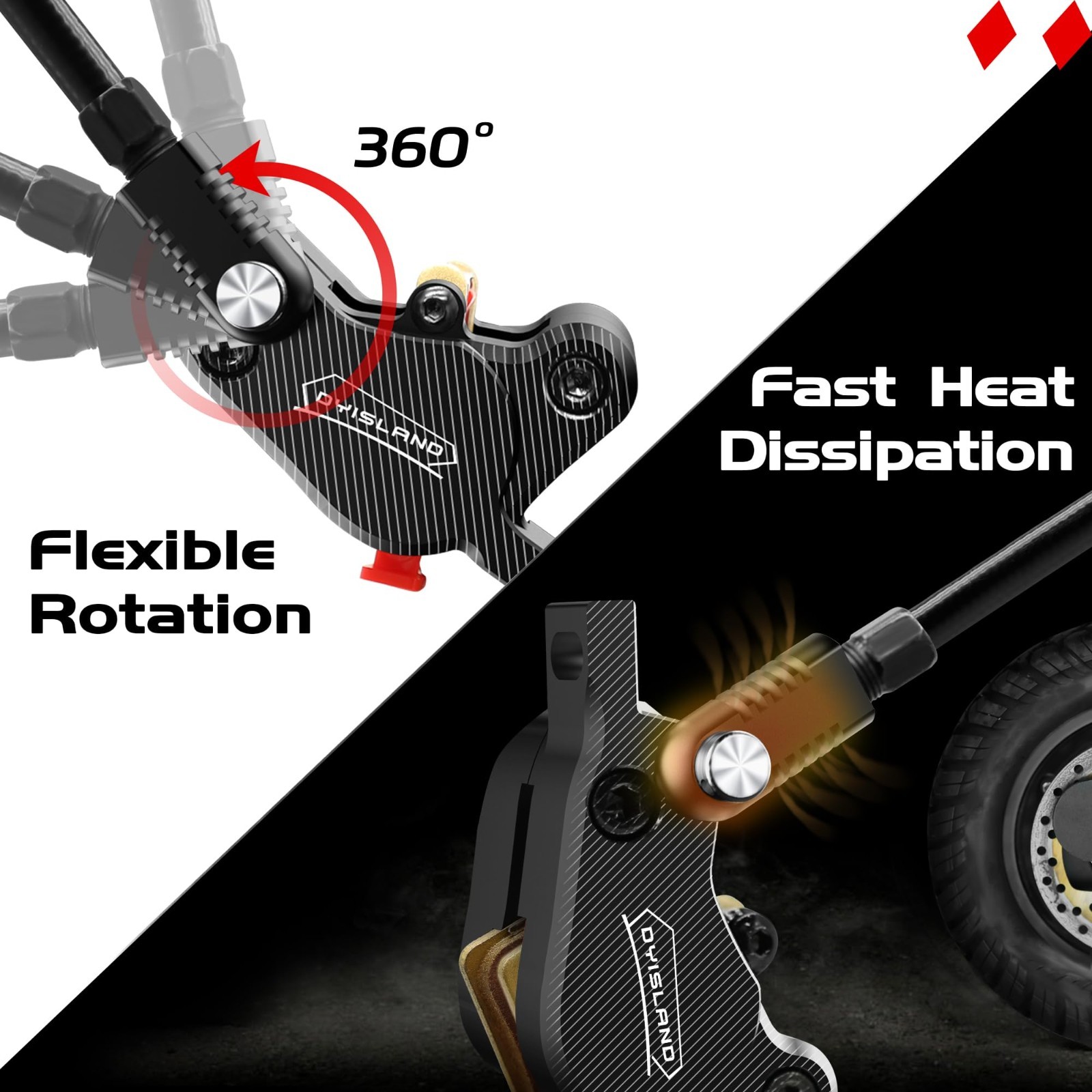 Electric Scooter Hydraulic Disc Brake Set – 2-PIN Power-Off Brake Kit for E-Scoo