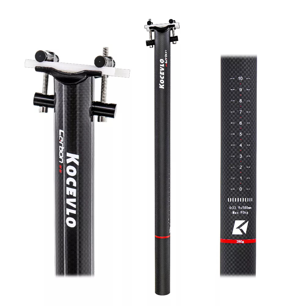 Folding Bike Seatpost 31.8/33.9*580mm Carbon Fibre MTB Bicycle Seatpost