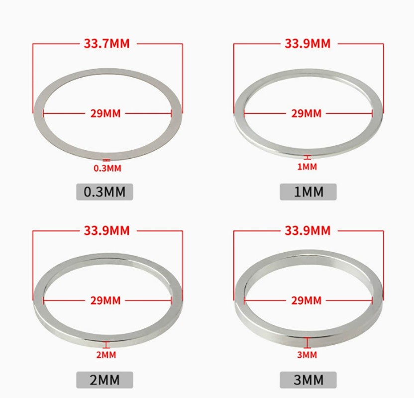 Bike Front Fork Bike Headset Ring Adjusting Washer Aluminum Alloy Gasket 0.3-3mm