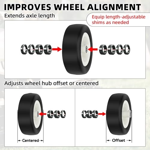 Wheel Hub Spacers – 3/4″ Axle Spacer Kit, Combo Pack with 4 x Metal 3/4″ Bore