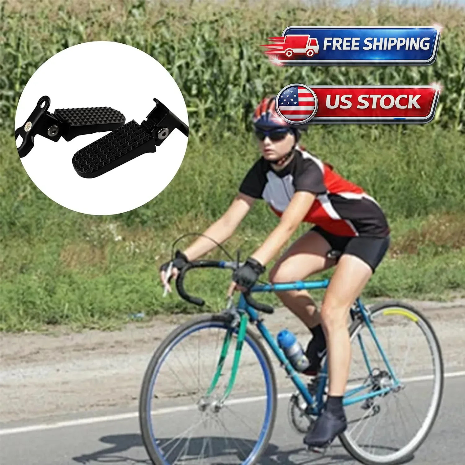 1 Pair Mini Folding Bicycle Rear Foot Pegs for Mountain Bike E-Bike