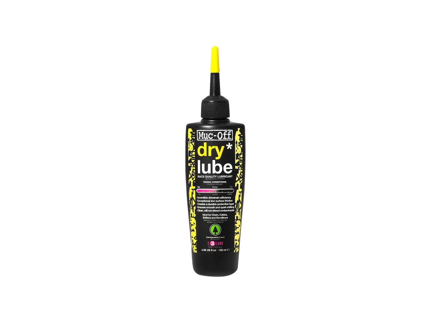 Muc-Off Dry Chain Lube 4.1oz (120mL), Drip Black/Yellow