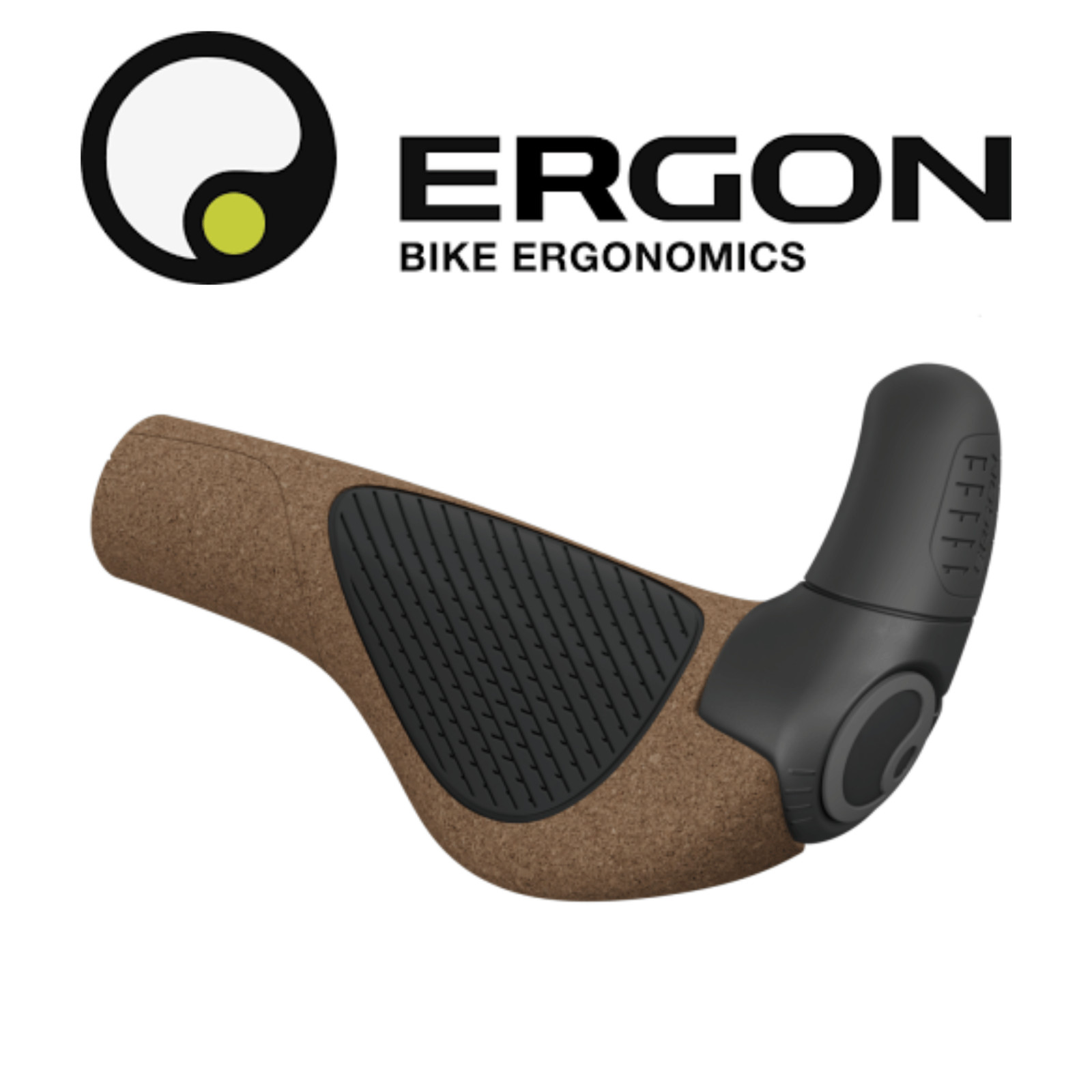 Ergon GP2 Evo BioKork Bike Grips with Mini Bar End