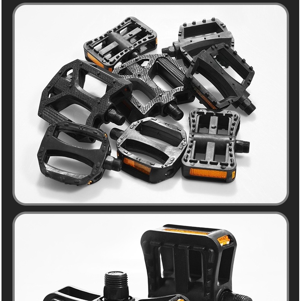 Bicycle Pedals Plastic 11cm x 9.5cm x 2.3cm Non-Slip Dual Reflective for E-Bike
