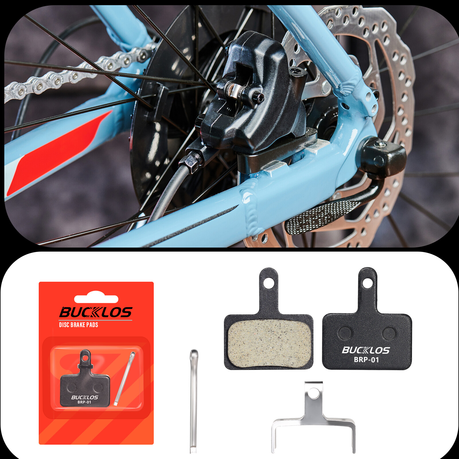 1/2/4 Pairs BUCKLOS BRP-01 Resin Disc Brake Pads Mountain Bike fit Shimano B01S