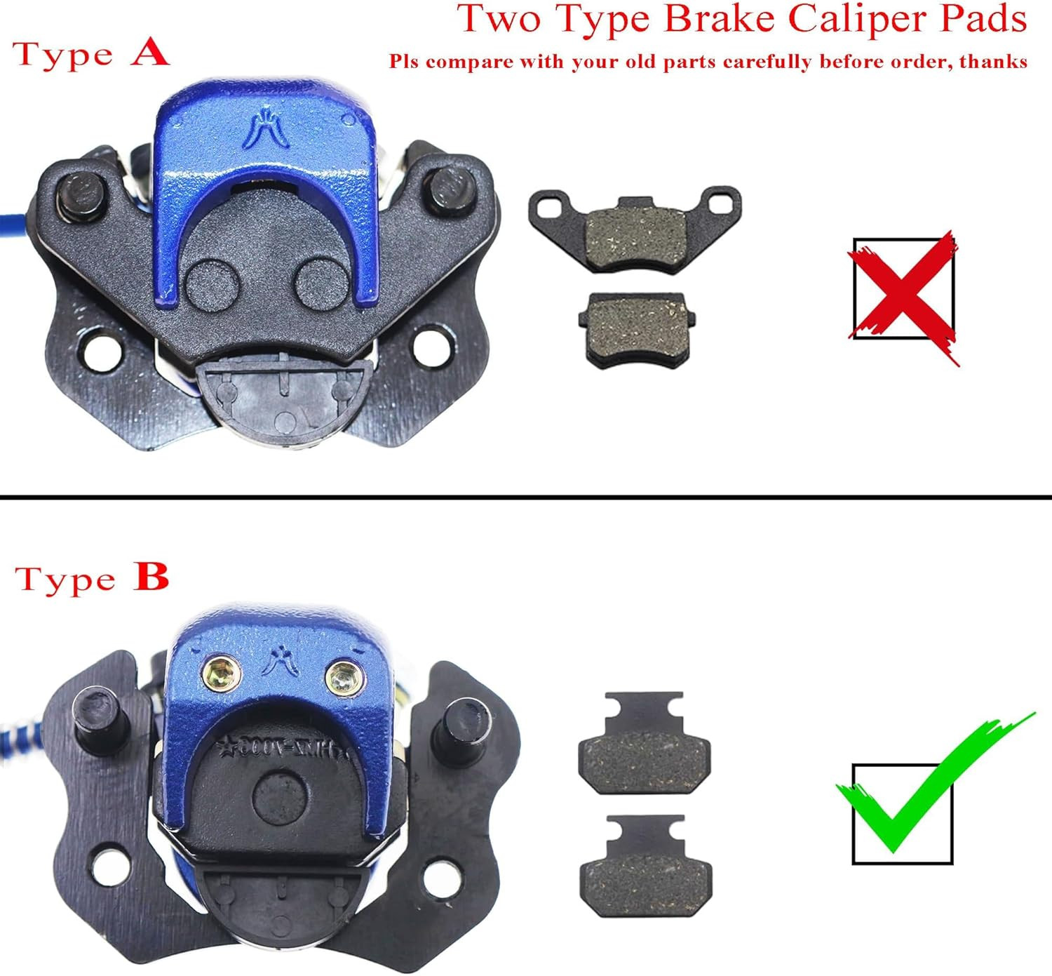 Hydraulic Front Disc Brake Caliper System + 158Mm Disk Brake Rotor for 50Cc 70Cc