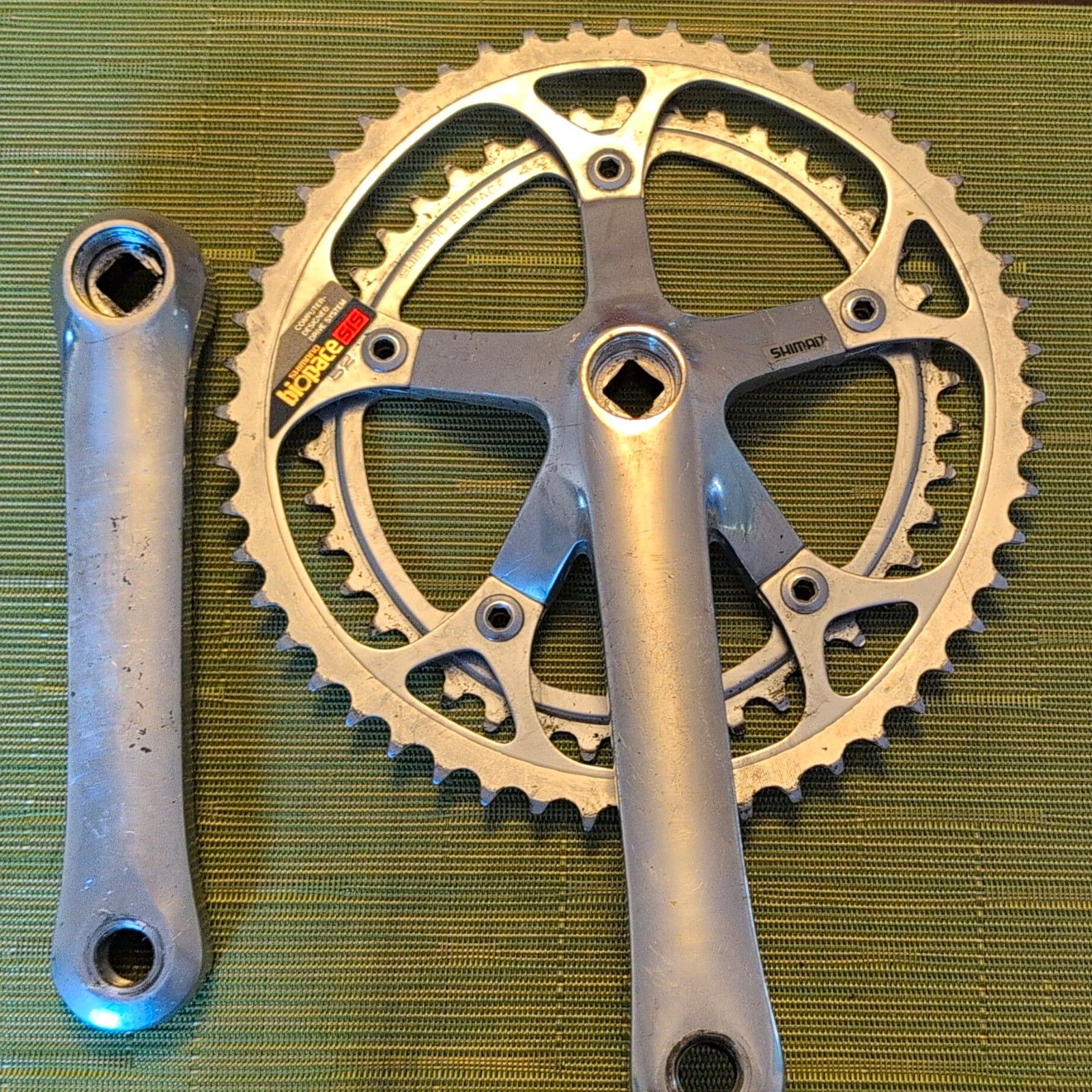Shimano Exage FC-A350 Road Crankset 165mm BIOPACE 2-Speed Square Taper Silver