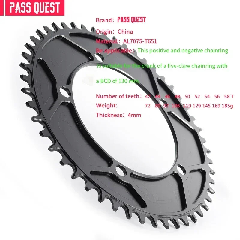 130 Bcd Round/Oval Chainring 42-60T 5 Arms Chain Ring for Bicycle Crankset