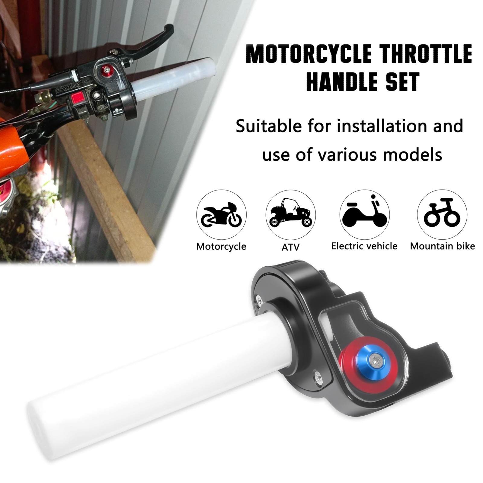 Jxpang 22Mm 7/8 Throttle Twists Grip Throttle Cable Upgraded Universal For
