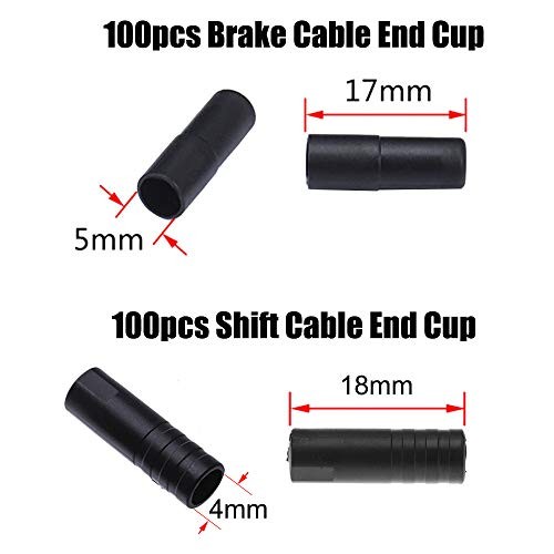 Saiper 200pcs Bike Derailleur Shift and Brake Wire Cable Housing Ferrule End