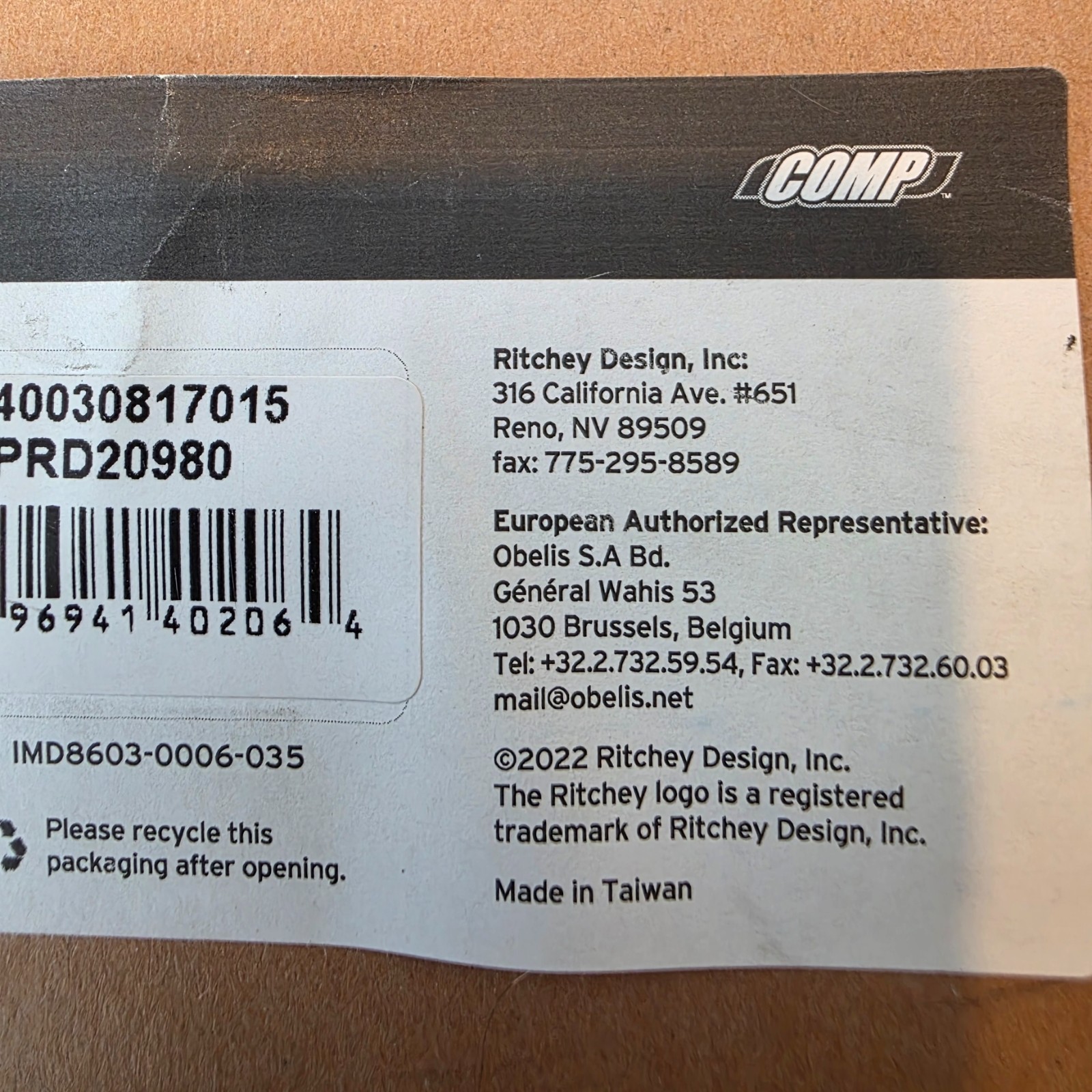 Ritchey Comp Streem saddle (278x132mm) Inox rails 306g – Brand New in box