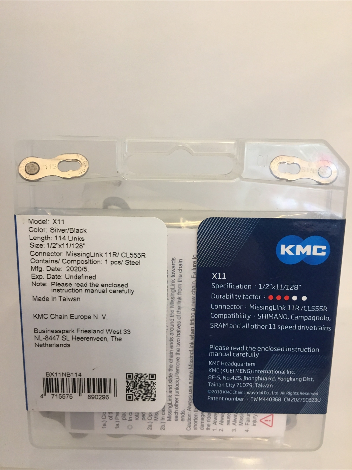 KMC X11 11-Speed 114 Link Chain