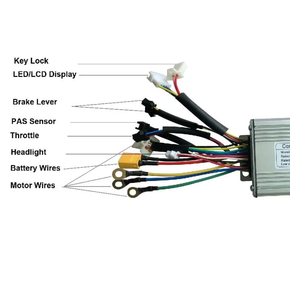 Ebike Sine Wave Controller 45A 48V 1500W 2000W 18 Mosfet with Key Lock Function